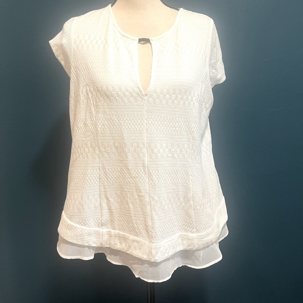 Anthropologie white double layer shirt